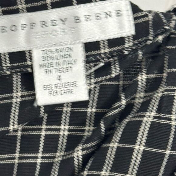 Geoffrey Beene plaid check mini skirt linen blend IY2K preppy quiet luxury 4 VTG - Picture 5 of 8